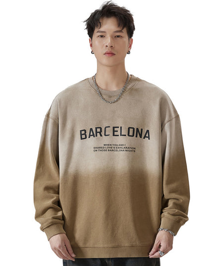 Autumn And Winter New Pure Cotton American Round Neck Sweater Men