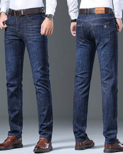 Jeans Men's Straight Loose Casual Pants Fleece-lined Thickened Men's Pants