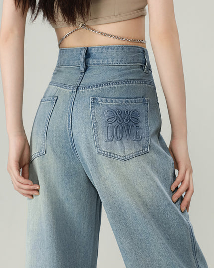 High Waist Straight-leg Wide-leg Pants