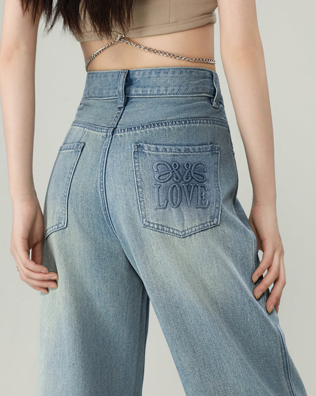 High Waist Straight-leg Wide-leg Pants