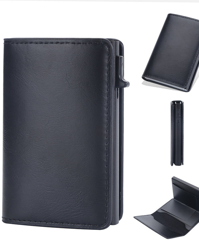 Crazy Horse Leather Anti-degaussing Card Clamp Men