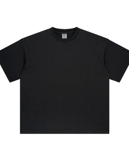 Heavy Washed Solid Color Short Sleeve Men And Women Same Style