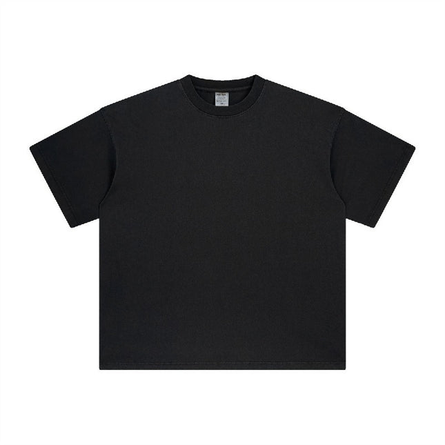 Heavy Washed Solid Color Short Sleeve Men And Women Same Style