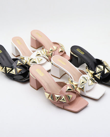 Season Open Toe High Shoes Chunky Heel All-matching Women's Simple Outdoor Sandals