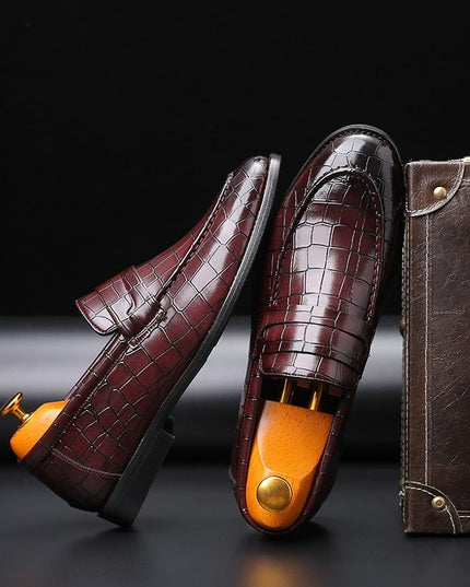 Fashion Pattern Men's Set Foot Casual Leather Shoes
