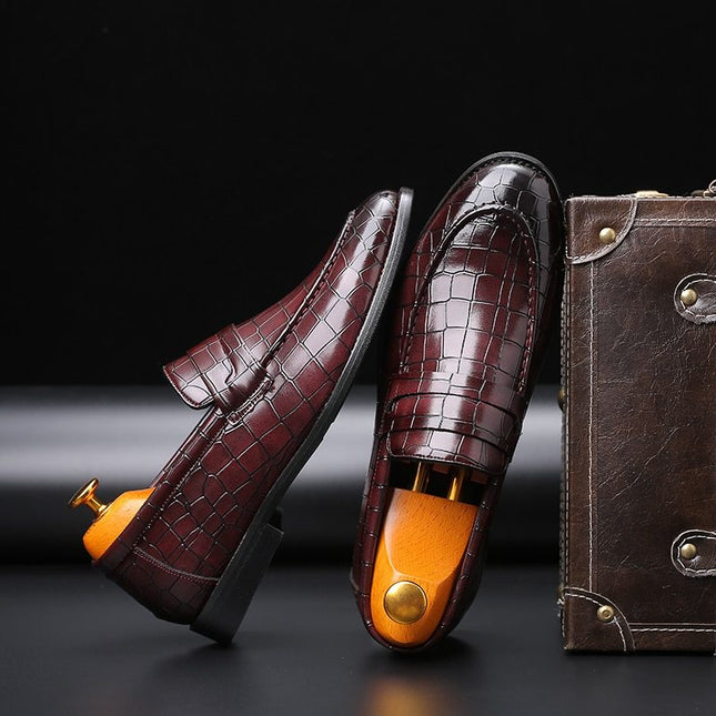 Fashion Pattern Men's Set Foot Casual Leather Shoes