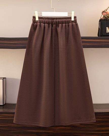 Elastic Waist Loose Slimming Autumn And Winter New Plus Size Women's Skirt