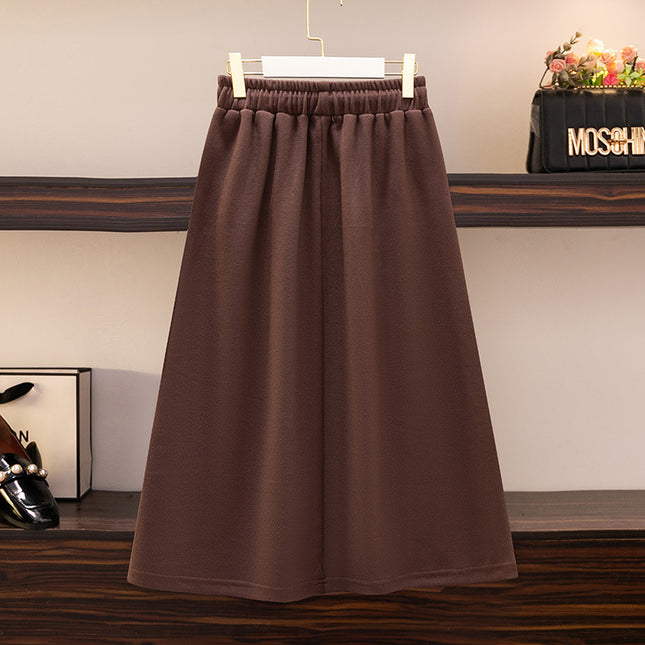 Elastic Waist Loose Slimming Autumn And Winter New Plus Size Women's Skirt
