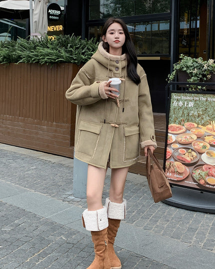 Women's Vintage Suede Lambswool Coat