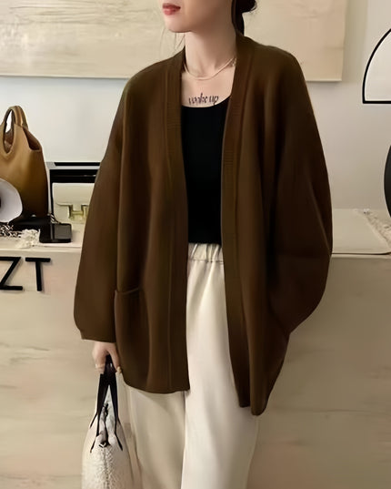 Design Pocket Knitted Cardigan Top Women's Sweater