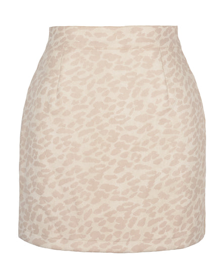 Bronzing Leopard Suede Skirt European And American High Waist Skirt
