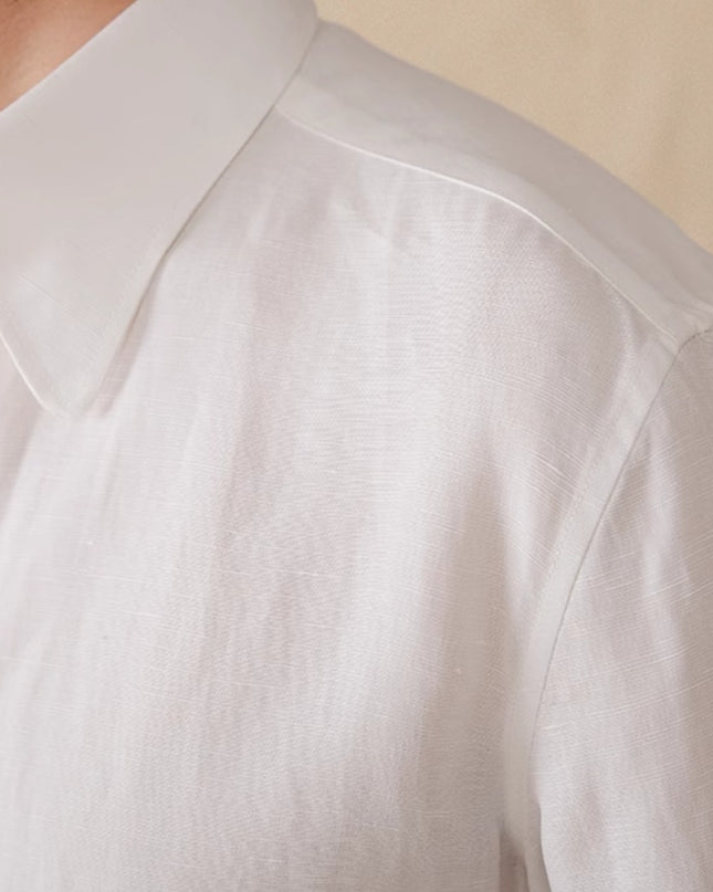 Skin-friendly Draping Lyocell Long Linen Sleeves Shirt