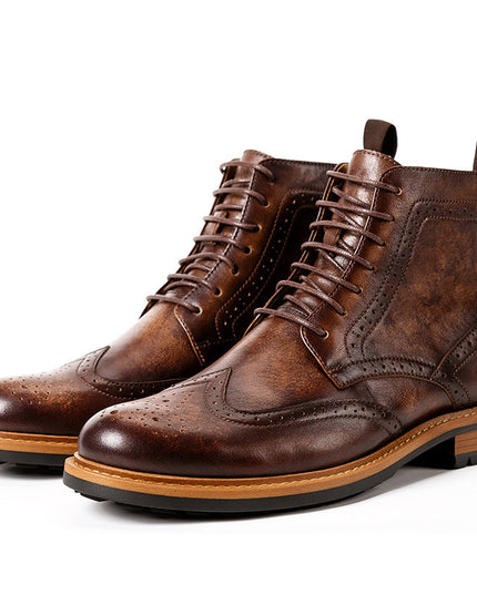 Casual Men's Leather Round Toe Martin Boots