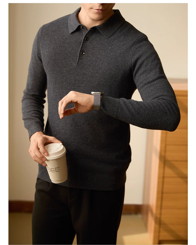 Men's Polo Collar Business Casual Sweater