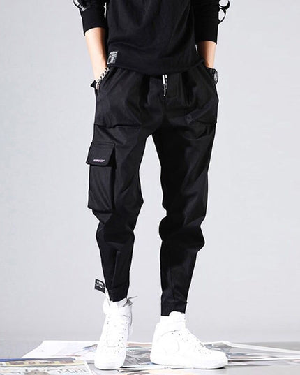 Loose casual cargo pants with velcro straps