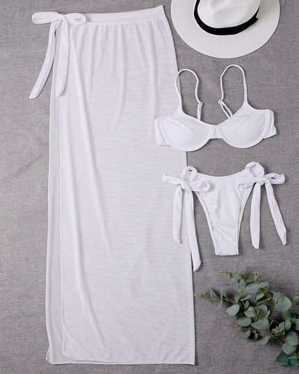 Three Piece Mesh Skirt Bikini