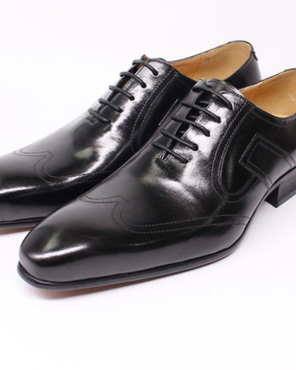 New  First Layer Cowhide Oxford  Business Casual Men's Shoes