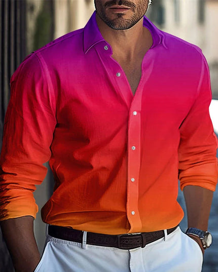 Multi-Color Gradient Pattern Printed Men's Clothing