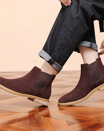 Chelsea Boots Men's Slip-on Fashionable Boots Plus Size Suede