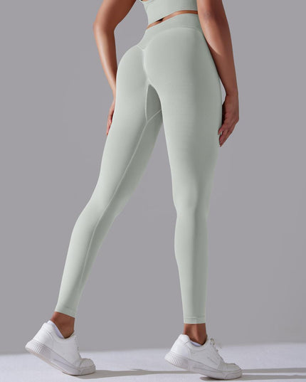 Women's Seamless Knitted Solid Color High Waist Tight Pants