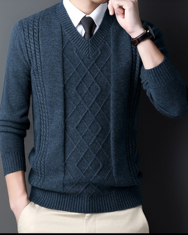 Chicken Collar Pullover Knitting Bottoming Shirt Men's Casual Sweater