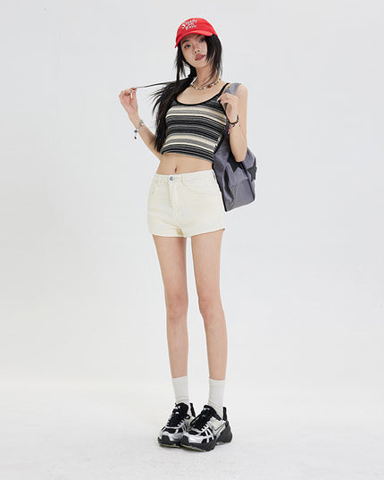 Summer Light Color Denim Shorts For Women