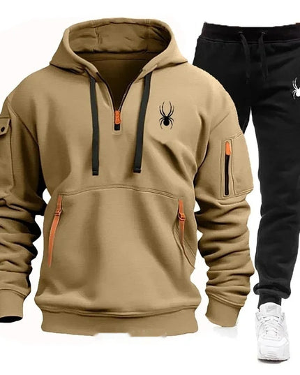 Casual Men's Pocket Polyester Sports Suit