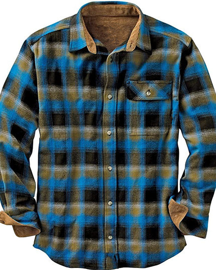 European And American Spring And Autumn Single-breasted Plaid Shirt Long Sleeve Loose
