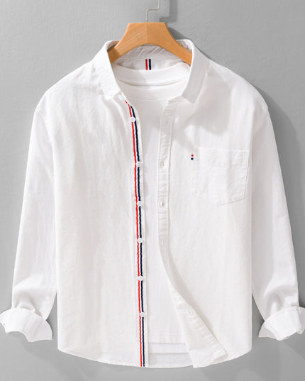 Men's British-style Oxford Long-sleeved Shirt