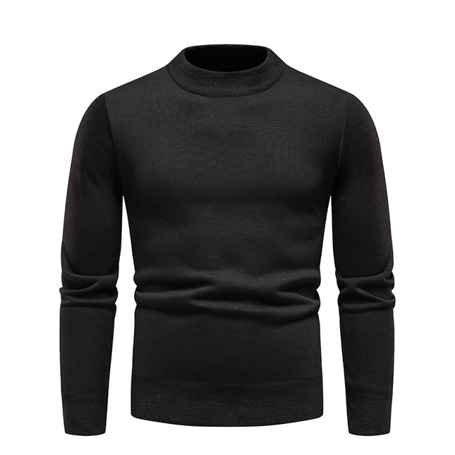 Sweater Men's Fleece-lined Thick Round Neck Sweater