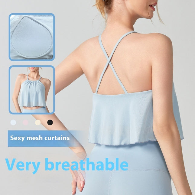 Mesh Yoga Clothes Vest Women's Outer Wear Sling