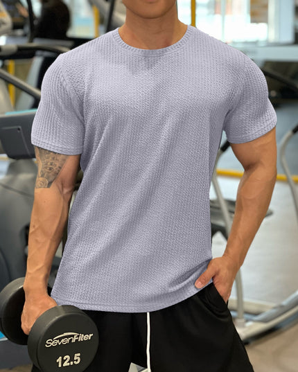 Men's Solid Color American Round Neck Short-sleeved Sports T-shirt