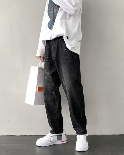 Denim Male Loose Feet Ins Tide Brand Trend Couple Casual Pants