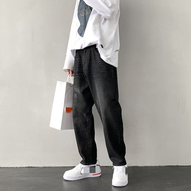 Denim Male Loose Feet Ins Tide Brand Trend Couple Casual Pants