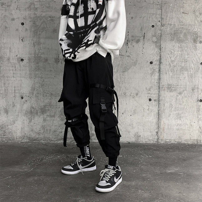 Casual plus velvet padded tie-foot tactical pants