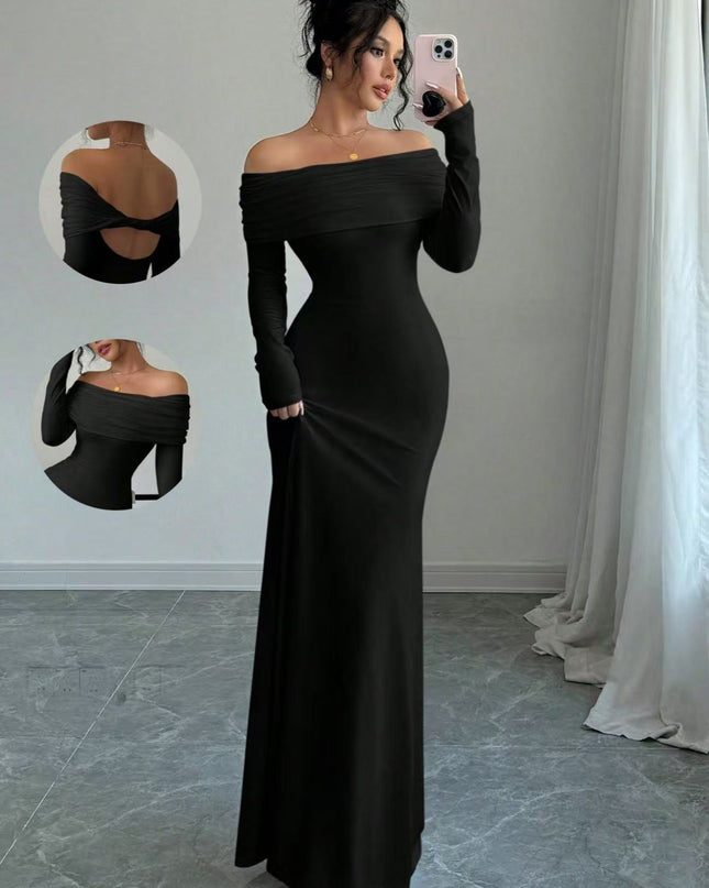 Women's  Off-shoulder Fashion Slim Temperament Sexy Sheath Dress