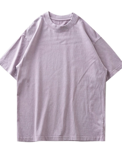 Washed And Worn Heavy Cotton T-shirt Men's Short Sleeve