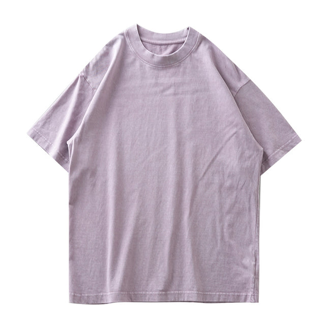 Washed And Worn Heavy Cotton T-shirt Men's Short Sleeve