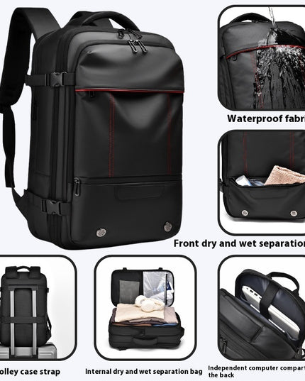 Large Capacity Expansion Multifunctional Vacuum Compression Backpack For Men
