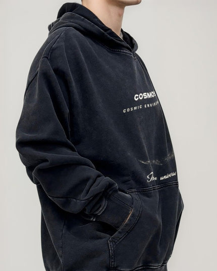 American Retro Washed Black Cotton Sweater
