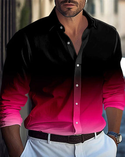 Multi-Color Gradient Pattern Printed Men's Clothing