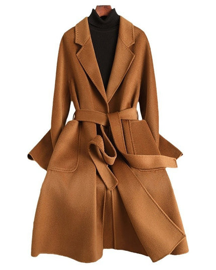 Double-sided Water Ripple Woolen Coat