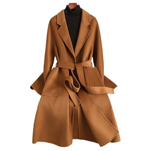 Double-sided Water Ripple Woolen Coat