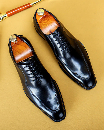 Business Dress Shoes Leather Pointed Scalp Men's Oxford Suit Shoes
