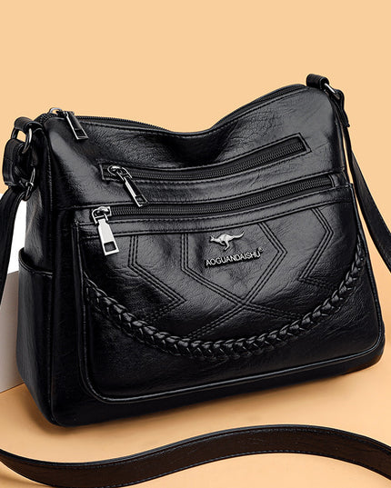 Fashion Shoulder Bag Soft Leather Middle-aged Women's Large Capacity