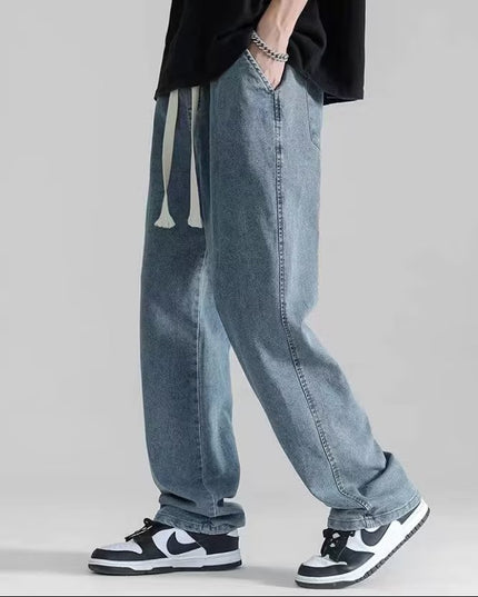 Straight Jeans Men's Loose Drooping Wide Leg Draping Mop