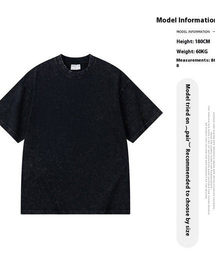 Washed Old T-shirt Men's Drop Shoulder Loose Cotton Base Shirt