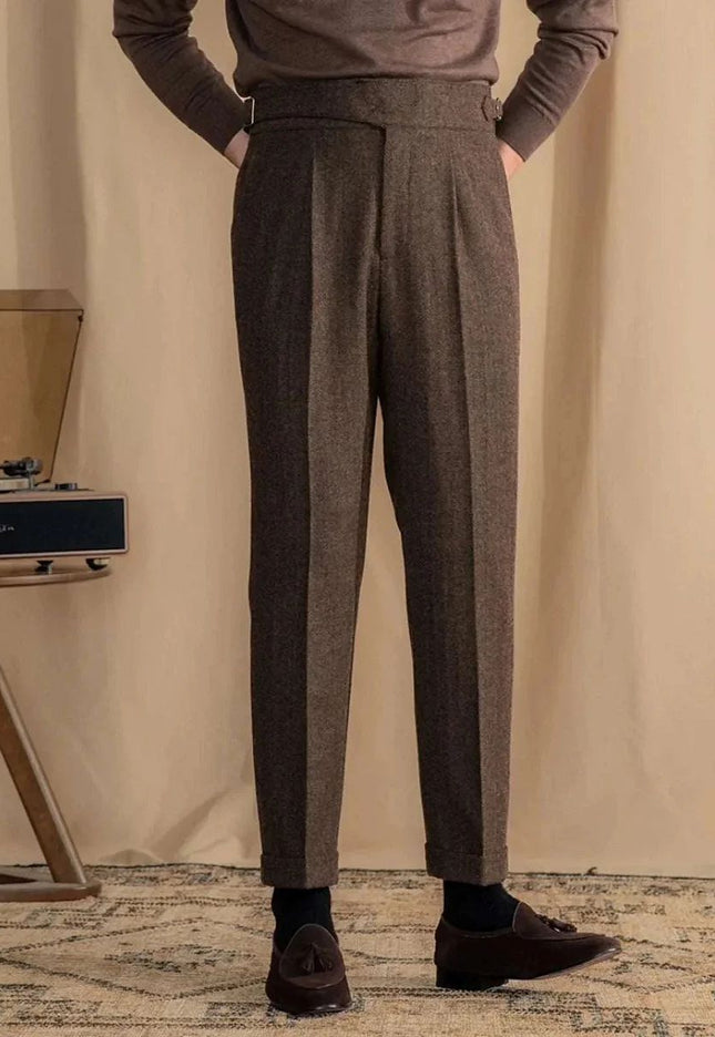 Antonios Vintage Wool Herringbone Pants