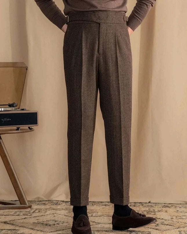 Antonios Vintage Wool Herringbone Pants