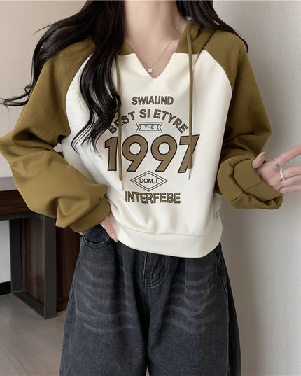 Loose Slimming Thin All-matching Hooded Top